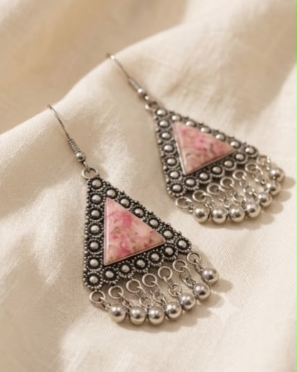 Pink Petal Triangle Danglers