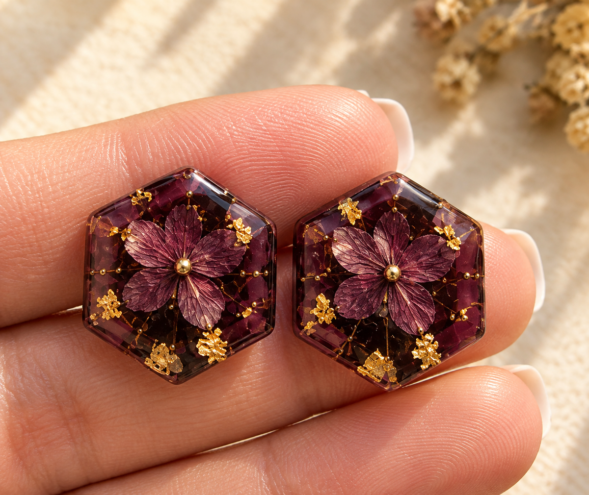 Dark Bloom Resin Studs