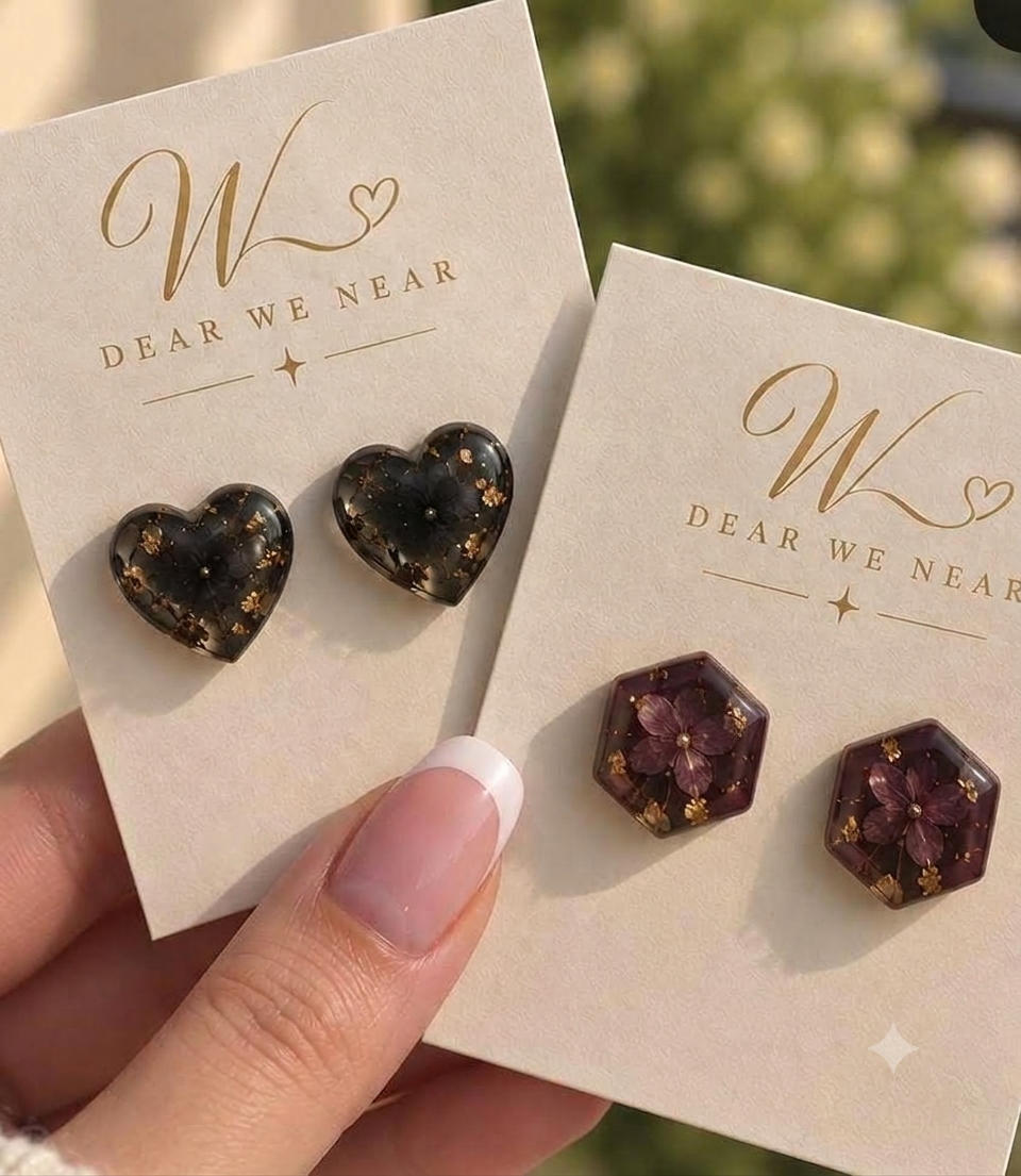 Dark Bloom Resin Studs