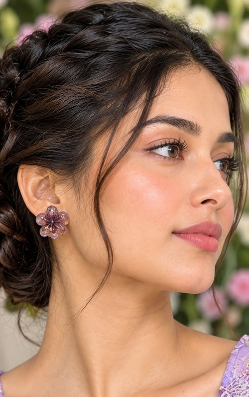 Blush and Bloom Resin Earrings